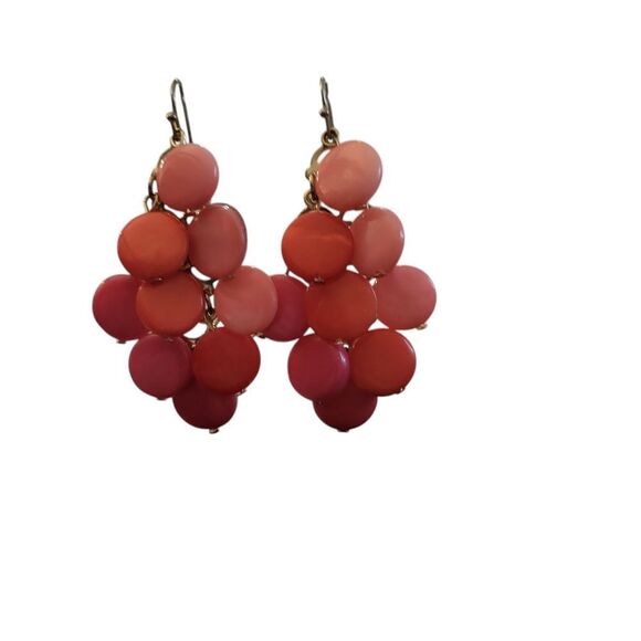 Elegant Pink Cluster Earrings - Picture 1 of 3